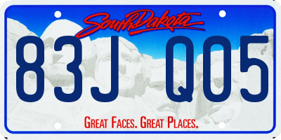 SD license plate 83JQ05