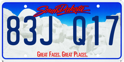 SD license plate 83JQ17