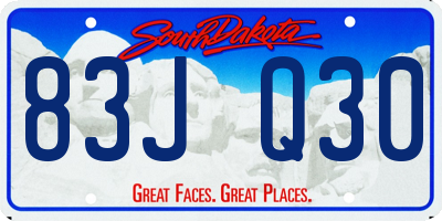 SD license plate 83JQ30