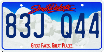 SD license plate 83JQ44