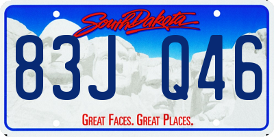 SD license plate 83JQ46