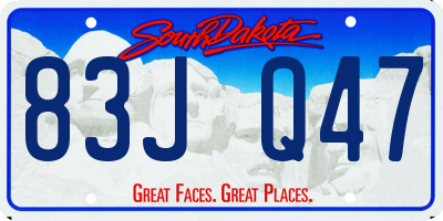 SD license plate 83JQ47