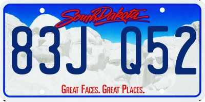 SD license plate 83JQ52