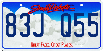 SD license plate 83JQ55