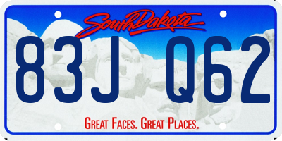 SD license plate 83JQ62