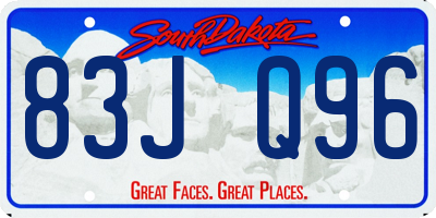 SD license plate 83JQ96