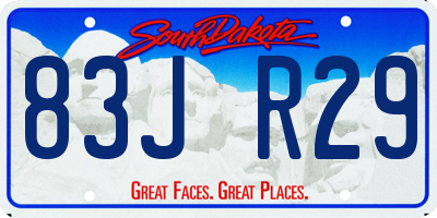 SD license plate 83JR29