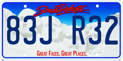 SD license plate 83JR32