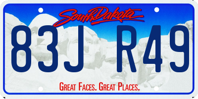 SD license plate 83JR49