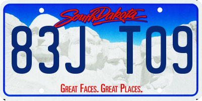 SD license plate 83JT09
