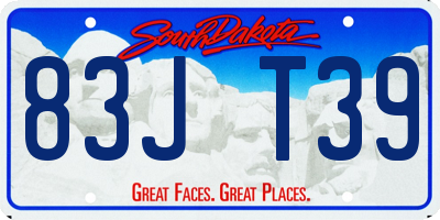 SD license plate 83JT39
