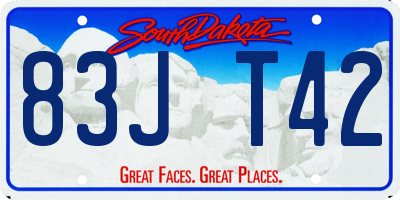 SD license plate 83JT42