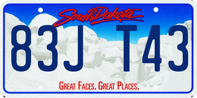 SD license plate 83JT43
