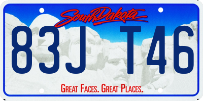 SD license plate 83JT46