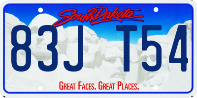SD license plate 83JT54