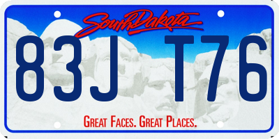 SD license plate 83JT76