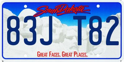 SD license plate 83JT82