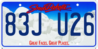 SD license plate 83JU26