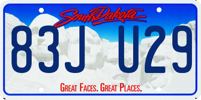SD license plate 83JU29
