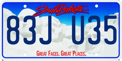 SD license plate 83JU35