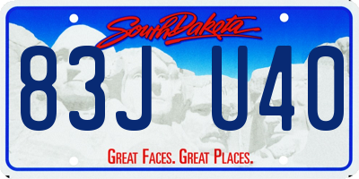 SD license plate 83JU40