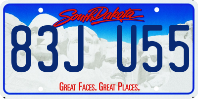 SD license plate 83JU55