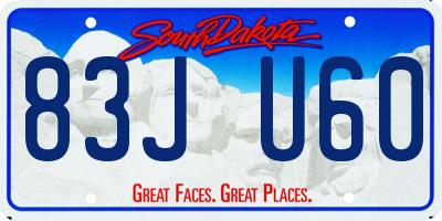 SD license plate 83JU60