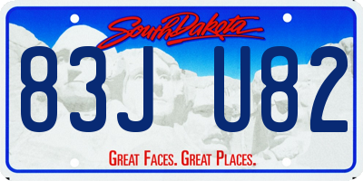 SD license plate 83JU82