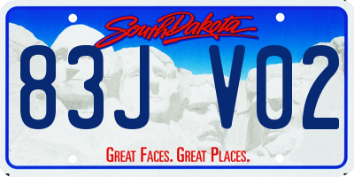 SD license plate 83JV02