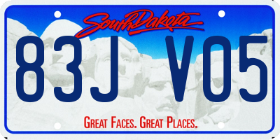 SD license plate 83JV05