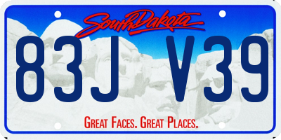 SD license plate 83JV39