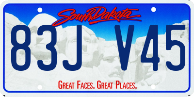 SD license plate 83JV45