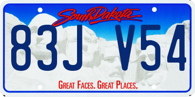 SD license plate 83JV54