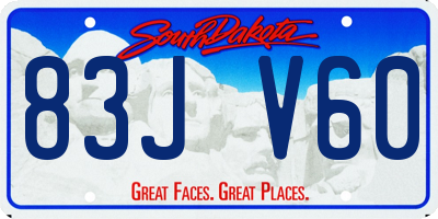 SD license plate 83JV60