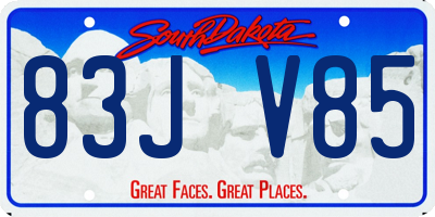 SD license plate 83JV85
