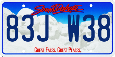 SD license plate 83JW38
