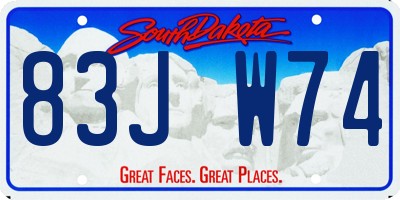 SD license plate 83JW74