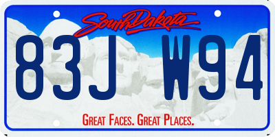 SD license plate 83JW94