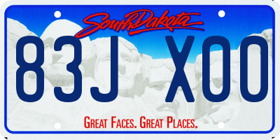 SD license plate 83JX00