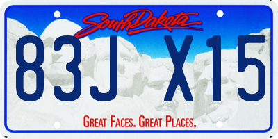 SD license plate 83JX15