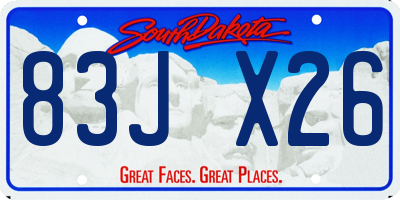 SD license plate 83JX26