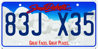 SD license plate 83JX35