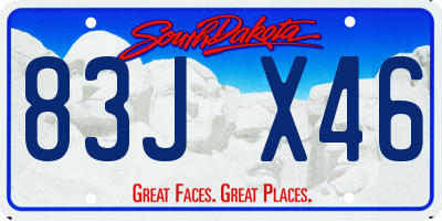 SD license plate 83JX46