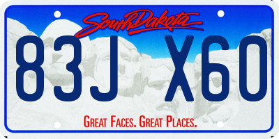 SD license plate 83JX60