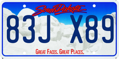 SD license plate 83JX89