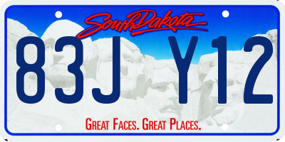 SD license plate 83JY12