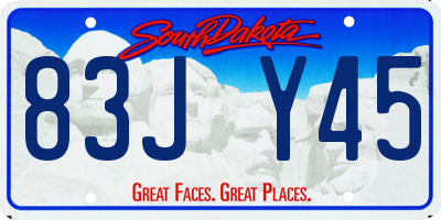 SD license plate 83JY45