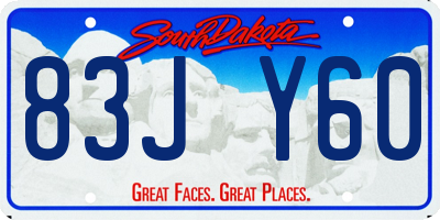 SD license plate 83JY60
