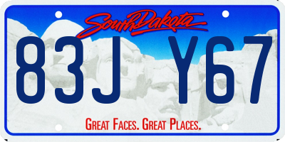 SD license plate 83JY67