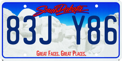 SD license plate 83JY86